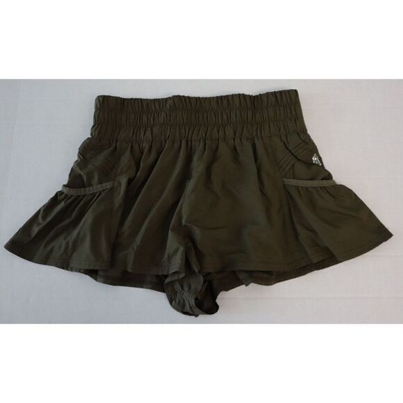 Free People Movement OB1211408 Sz M Olive Green Get Your Flirt On Shorts - Picture 1 of 9